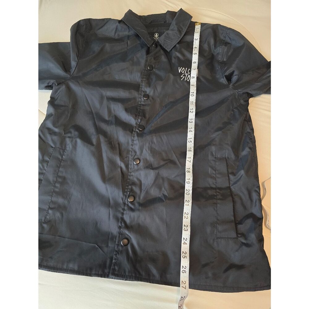 Volcom Stone Brewster Coach Jacket Black Snap Front Windbreaker Women’s M 12 - Picture 9 of 9